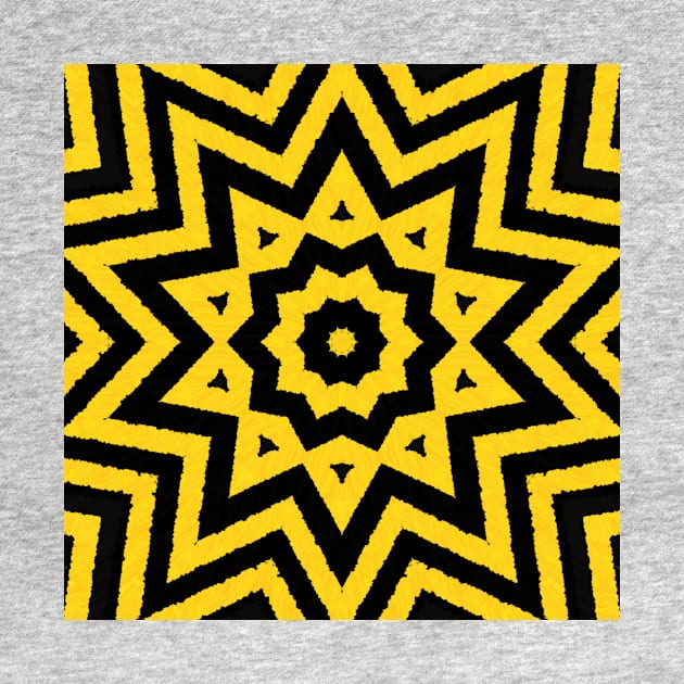 HIGHLY Visible Yellow and Black Line Kaleidoscope pattern (Seamless) 10 by Swabcraft